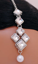 Silver polish white kundan set-1953