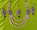 Goldpolish blue and white kundan set-1962