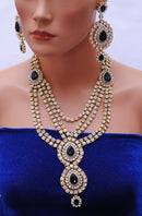 Goldpolish black and white kundan set-2012