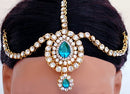 Goldpolish Turquoise blue and white kundan set-2014