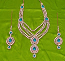 Goldpolish Turquoise blue and white kundan set-2014