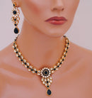 Goldpolish black and white kundan set-2015