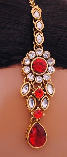 Goldpolish red and white kundan set-2016