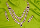 Goldpolish maroon and white kundan set-2022