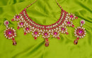 Goldpolish fusicha pink and white kundan set-2033