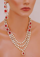 Goldpolish Fusicha pink and white kundan set-2034