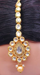 Goldpolish white  kundan set-2042