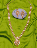 Goldpolish white  kundan set-2042