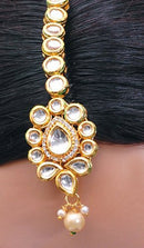 Goldpolish  white kundan set-2044