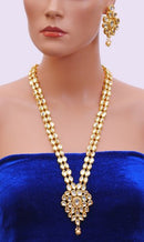 Goldpolish white kundan set-2045