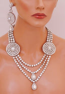 Silverpolish white kundan set-2051