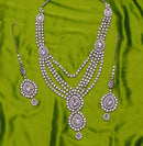 Silverpolish white kundan set-2053