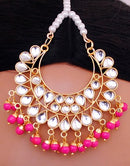 Goldpolish fusicha pink and white kundan set-2065