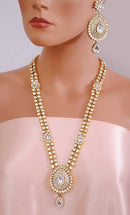 Goldpolish white kundan set-2070
