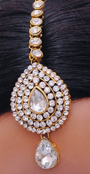 Goldpolish white kundan set-2075