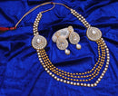 Goldpolish white kundan set-2075