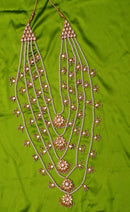 Goldpolish white kundan and pearl set-2078