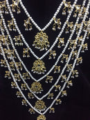 Goldpolish white kundan and pearl set-2078