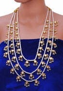 Goldpolish white kundan set-2079