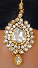 Goldpolish white kundan set-2080