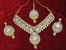 Goldpolish white kundan set-2080