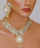 Goldpolish white kundan set-2080
