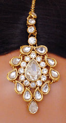 Goldpolish white kundan set-2082