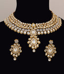 Goldpolish white kundan set-2082