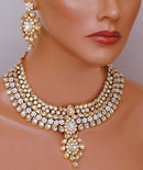 Goldpolish white kundan set-2082