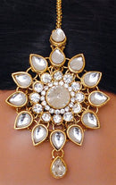 Goldpolish white kundan set-2083