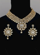 Goldpolish white kundan set-2083