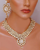 Goldpolish white kundan set-2083