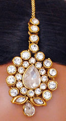 Goldpolish white kundan set-2086