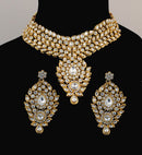 Goldpolish white kundan set-2086