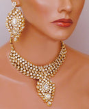 Goldpolish white kundan set-2086