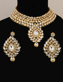 Goldpolish white kundan set-2087