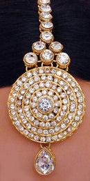 Goldpolish white kundan set-2091