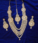Goldpolish white kundan set-2091