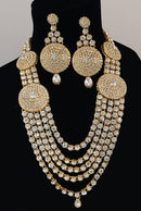 Goldpolish white kundan set-2091