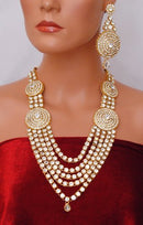 Goldpolish white kundan set-2091