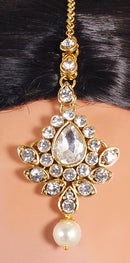 Goldpolish white kundan set-2093