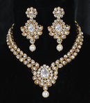 Goldpolish white kundan set-2093