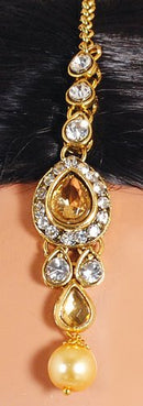 Goldpolish golden and white kundan set-2094