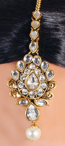 Goldpolish white kundan set-2095