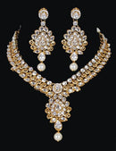 Goldpolish white kundan set-2095