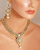 Goldpolish white kundan set-2095