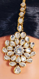 Goldpolish white kundan set-2097