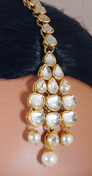 Goldpolish white kundan set-2098