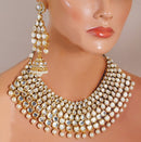 Goldpolish white kundan set-2098