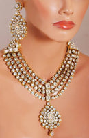 Goldpolish white kundan set-2099